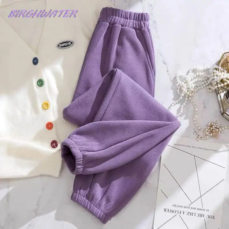 

Woman's Pants Autumn Korean Warm Loose Simple Solid Thicken Harem Trousers Vintage High Quality Womens Students All-match Pants