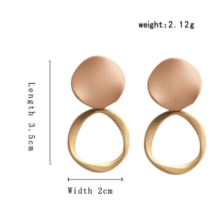 

BLIJERY Vintage Brown Matte Drop Earring for Women Fashion Geometric Statement Dangle Earring 2021 Trend Earing Jewelry Gift