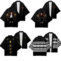 anime cosplay tokyo avengers t shirt cloak of draken manji gang for summer haori kimono tee men short sleeve