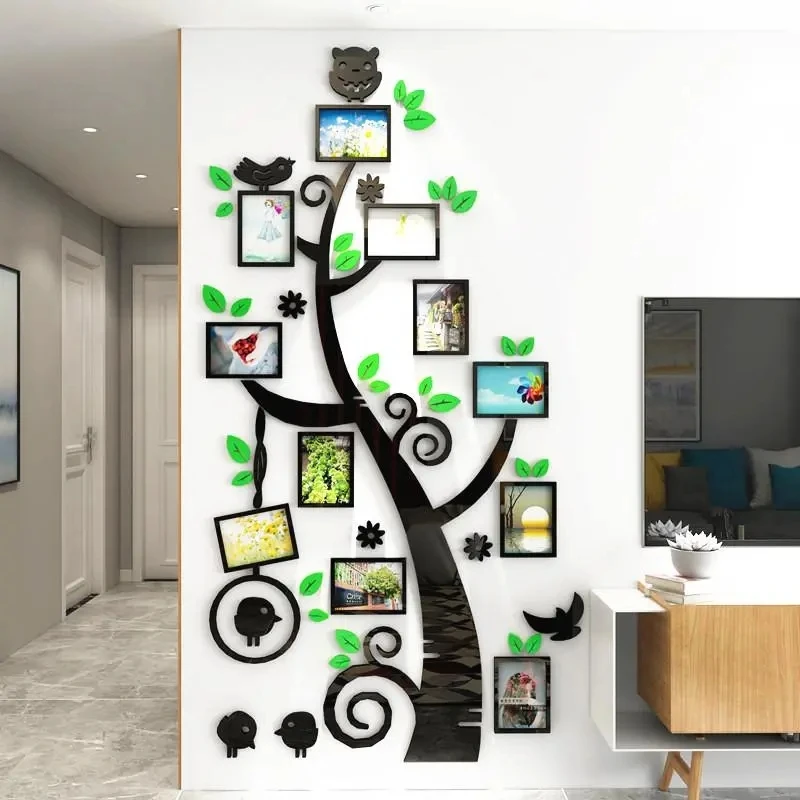 

Современная фоторамка, наклейка на стену с деревом, 3d акриловая самоклеящаяся наклейка на стену, гостиная, спальня, крыльцо, фон, Декор, живо...