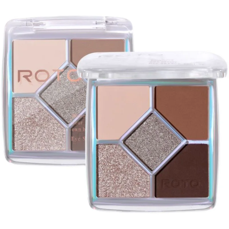 

Five-color eyeshadow palette sequins mini gray cold brown tone cool earth eyeshadow palette domestic make-up