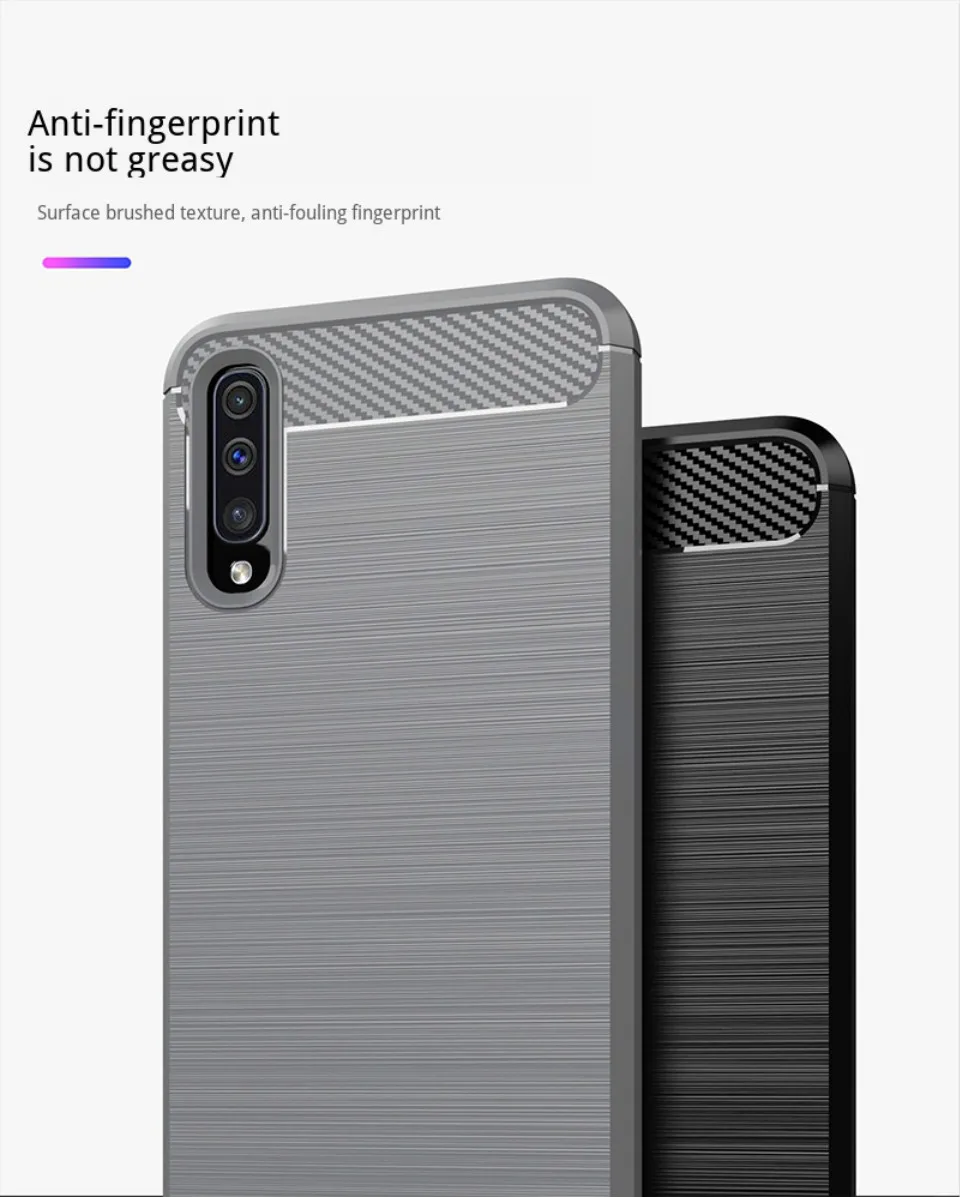 Чехол для телефона для samsung Galaxy A50S защита из углеродного волокна узор силиконовый Ударопрочный Мягкий