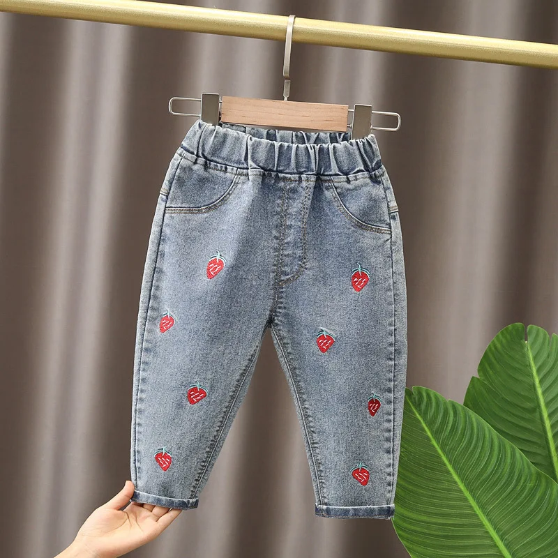

Baby Girls Pants 2021 New Spring Autumn Children's Clothing Girls Jeans Baby Casual Korean Children's Pants