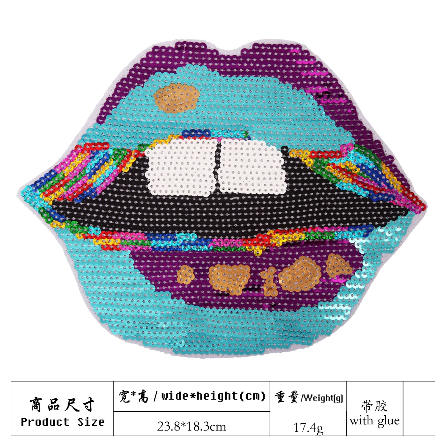 

large embroidery big patch mouth cartoon patches for bag badges applique patches for clothing GU-358