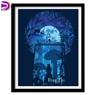 5D алмазная живопись своими руками, полная картина, мультяшная принцесса, Женская страна, кот, квадратная круглая мозаика для вышивки крестиком