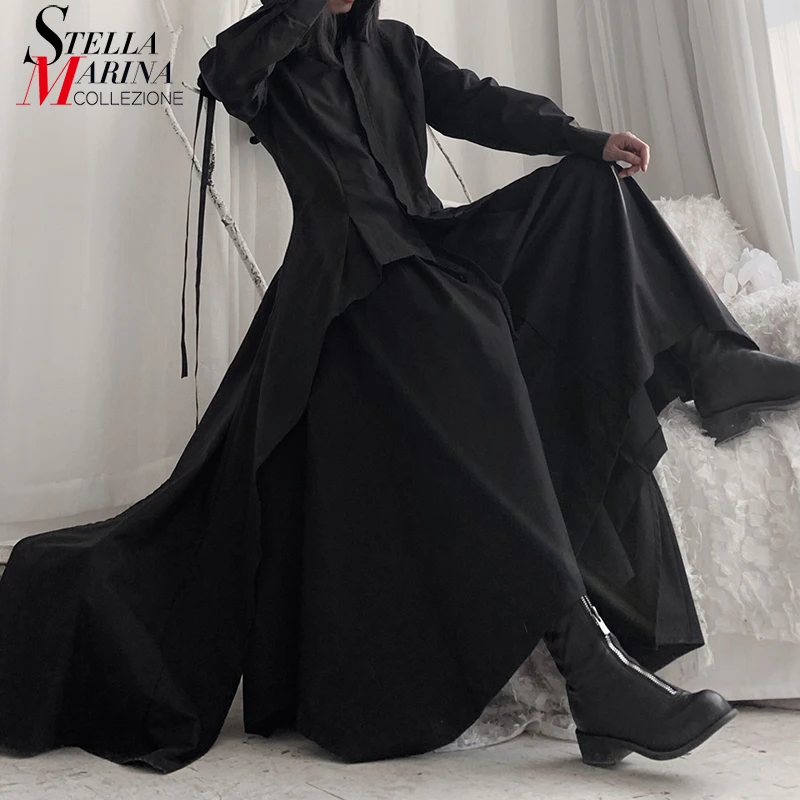 Новинка 2019 женская блузка в Корейском стиле однотонная черная белая рубашка