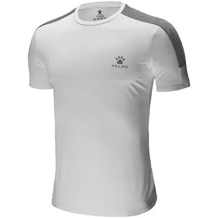 KELME Мужская футболка для футбола, баскетбола, бега, тренировок и упражнений, тренажерного зала, быстровысыхающий, для фитнеса, спорта, дышащий, компрессионный 871002 - Цвет: 3991538White