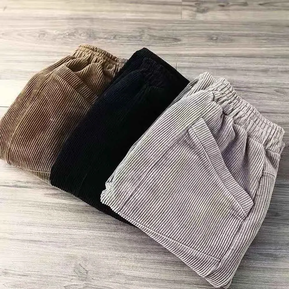 

Autumn Winter Pants Women 2020 Vintage Corduroy Pants Women Big Pocket Plus Velvet Trousers Loose Casual Korean Style Harem Pan