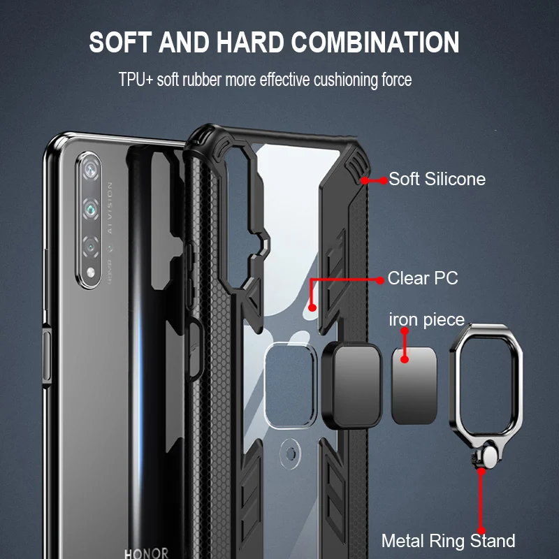 Чехол подставка для телефона Huawei Honor 20 Pro противоударный защитный чехол задняя