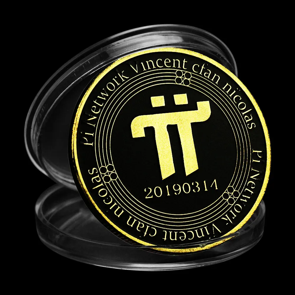 Коллекционная Серебряная позолоченная сувенирная криптовалюта Pi Network Винсент