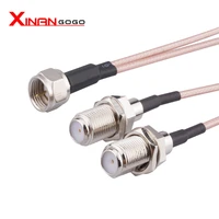 f male to 2 x f female dual rf combiner coaxial cable y type splitter pigtail rg316