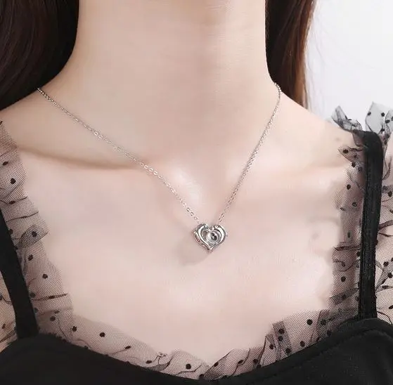 Ожерелье женское из серебра 925 пробы с кулоном в виде дельфина проекция на сто