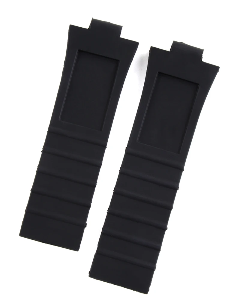 Ремешок силиконовый для мужских часов резиновый браслет со стальной пряжкой