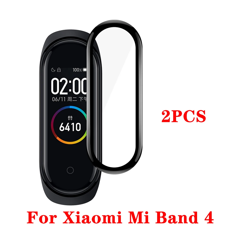 2 шт. изогнутая 3d пленка с полным покрытием для браслета Xiaomi Mi Band 4 Защита экрана