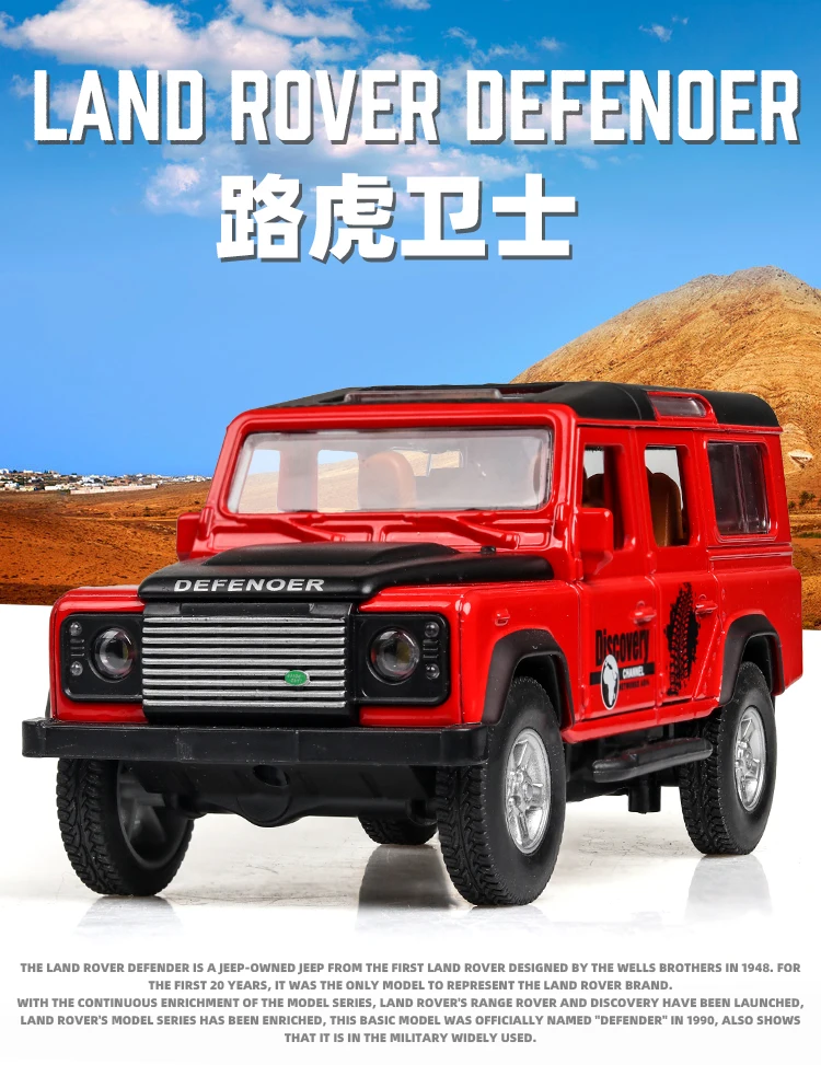 1:32 SUV Defender сплав Модель автомобиля игрушки автомобиль вытянуть назад звук и светильник акустооптика для детей подарки на день рождения для взрослых