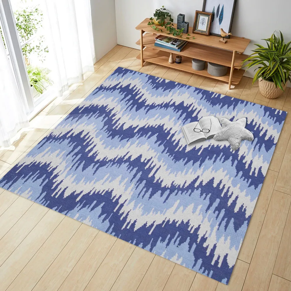 Черно белый мягкий фланелевый коврик с геометрическим рисунком для спальни