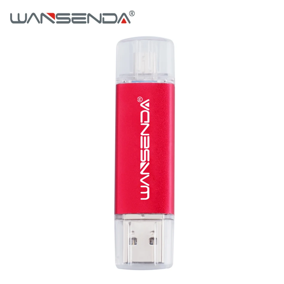 Красный WANSENDA OTG USB флеш-накопитель 2 в 1 USB3.0& Micro USB флеш-накопитель 128 ГБ 256 ГБ флеш-накопитель 16 ГБ 32 ГБ 64 Гб двойная USB карта памяти - Цвет: Красный