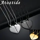 Модные подвески для влюбленных Atoztide с гравировкой имени сделай сам, ожерелья из нержавеющей стали на заказ, двойные для мужчин и женщин, Подарок на годовщину