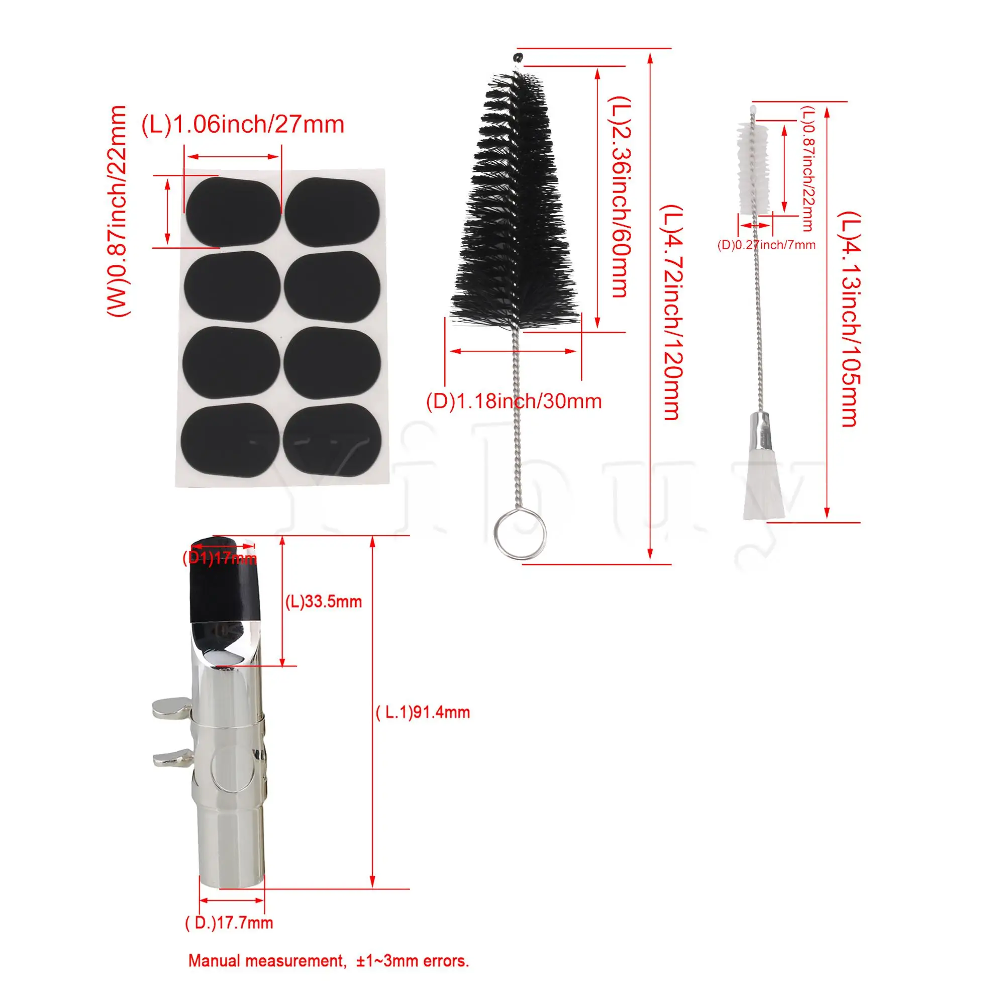 

Yibuy Saxophone Maintenance Brush Brass 7# B Flat Tenor Saxophone Mouthpiece