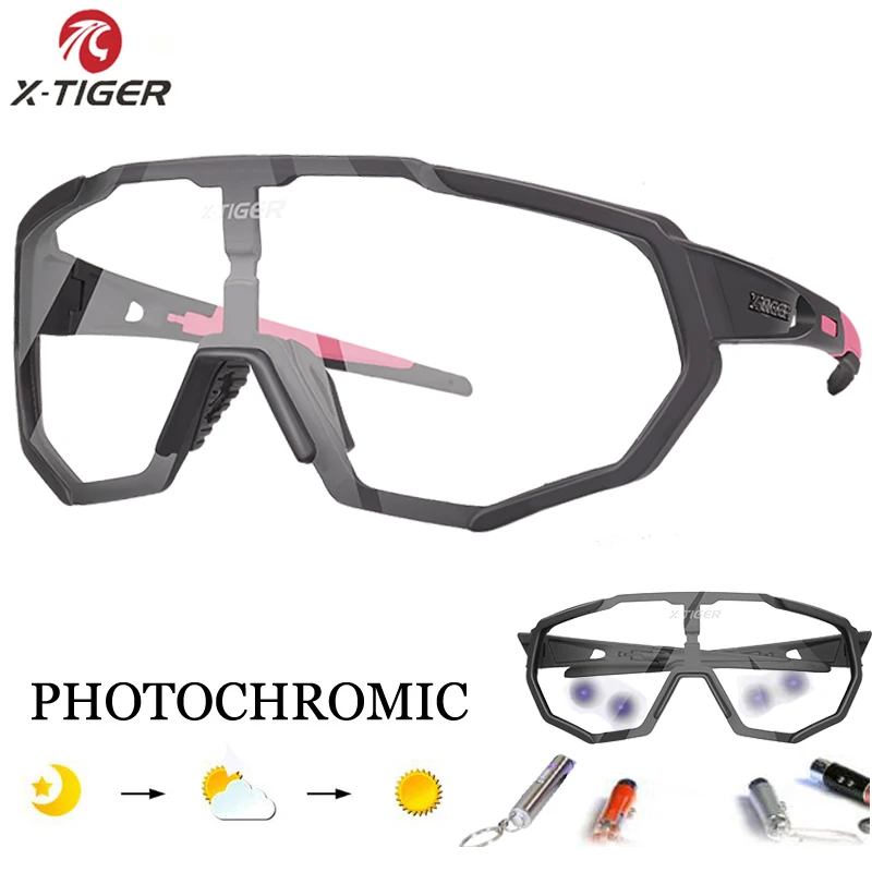 X-TIGER Pro, женские поляризованные и фотохромные очки для велоспорта, очки для спорта на открытом воздухе, MTB, велосипедные солнцезащитные очки, велосипедные очки