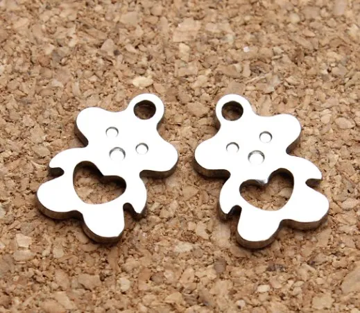 

30pcs/lot 8mm*11mm bear Connector Metal Alloy Pendant For DIY bracelet Jewelry Making dg4s