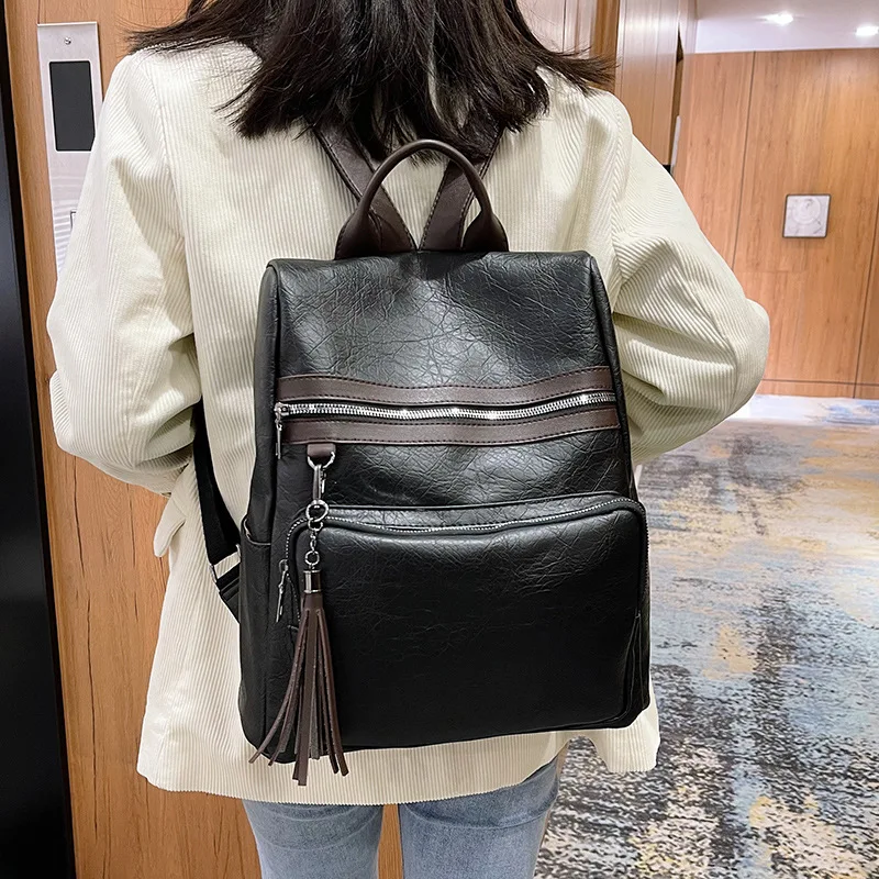 

Backpack New Female PU Han Edition 2022 Fashion Leisure Backpack Spot Handbags Female College Students