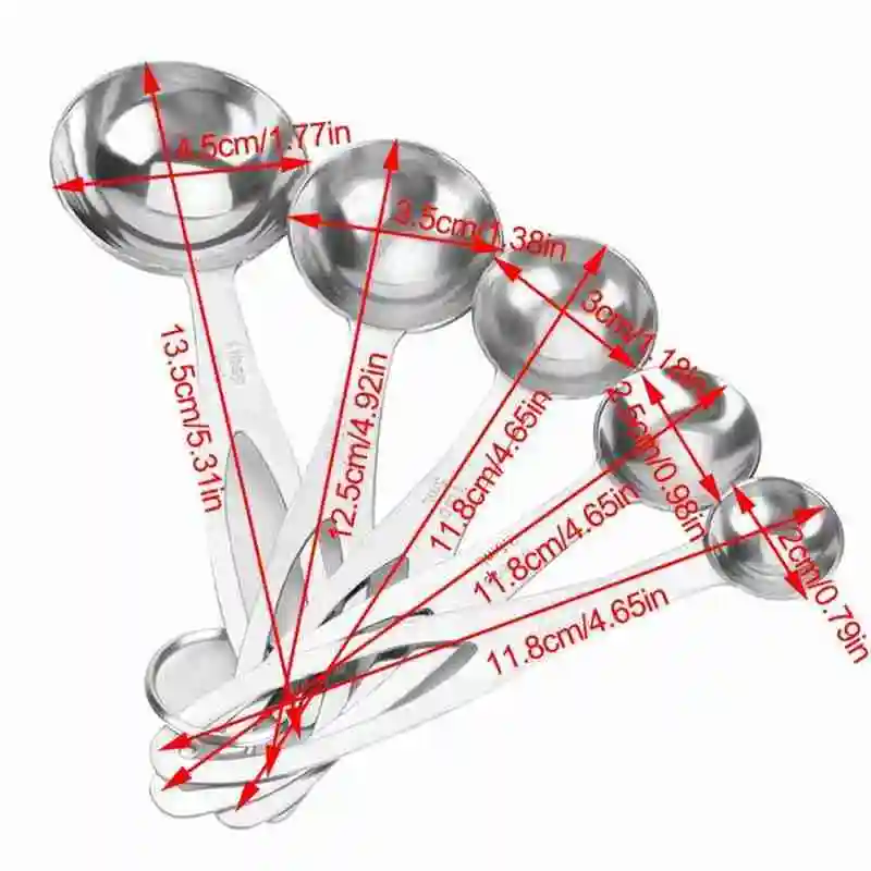 Набор из 5 стальных мерных ложек кухонный инструмент для выпечки мерная ложка
