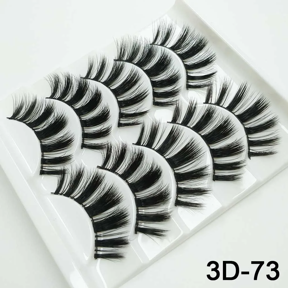 3D-73 5 пар норковых ресниц натуральные/толстые 3D Искусственные ресницы натуральные накладные ресницы ручной работы инструмент для макияжа накладные ресницы - Цвет: 3D-73