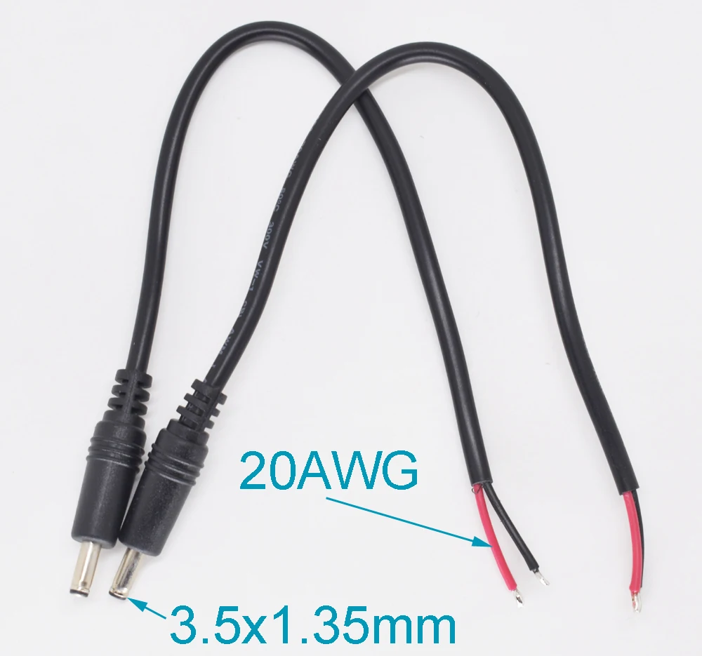 1 шт. 20 см 20AWG питание постоянного тока 3 5x1 35 мм штекер 2 контактный провод сделай