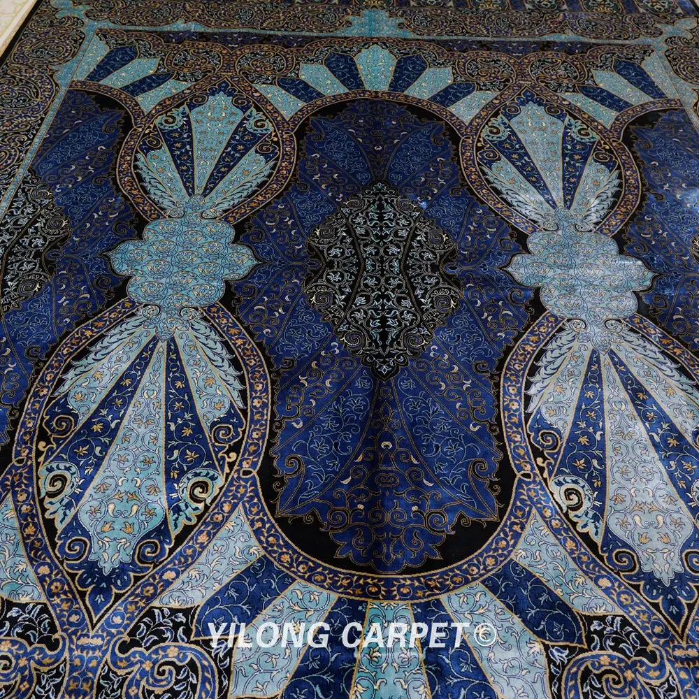 Goedkoop Yilong 8 'X 11' Turkse Traditionele Handgeknoopte Zijden Kleed Oversized Antieke Familie Tapijt (YWX141A)