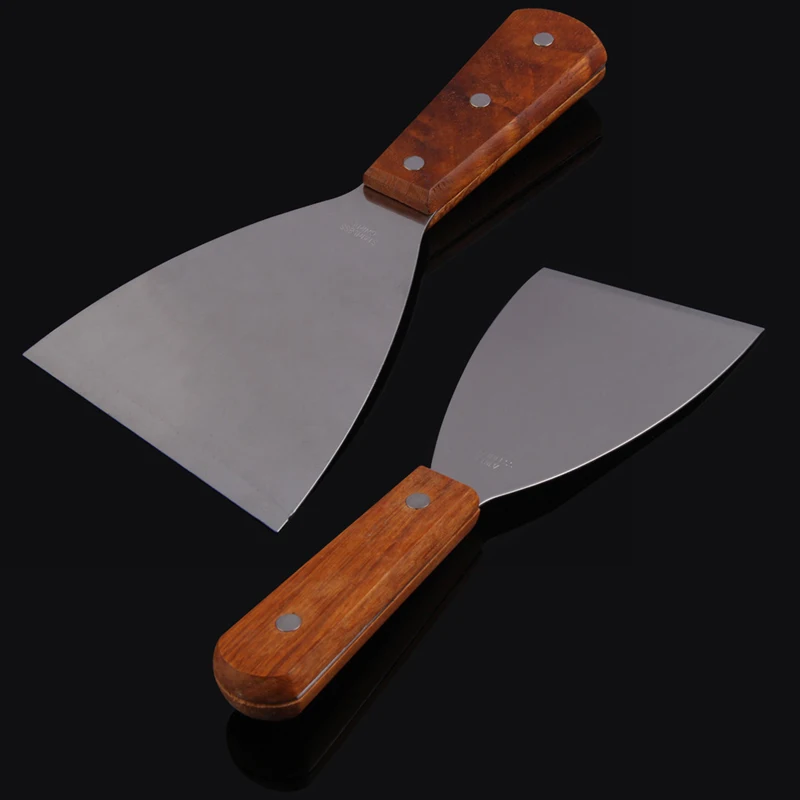 Нержавеющая сталь блин шпатель с деревянной ручкой гриль Тернер резаки