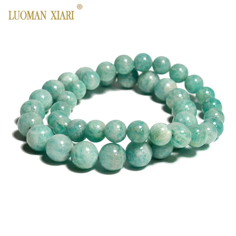 Изящный браслет из натурального камня Амазонит морганит Мадагаскарский