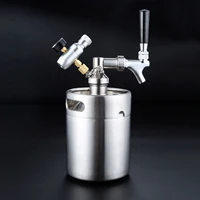 1 set stainless steel 2l mini beer kegfaucet pressurized growler for craft beer brewing ferment storage dispenser co2 regulator