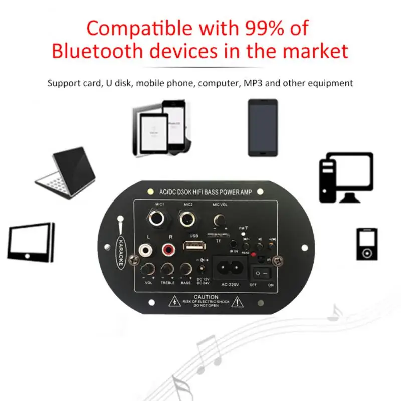 1pc Brand New D3 8 &quot/ 10&quot Bluetooth-Compatible Home Audio Amplifier Board 12V24V220V Subwoofer USB FM TF | Электроника