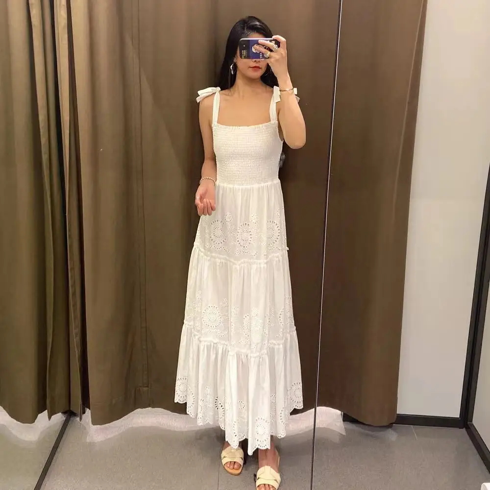 

White Party Dress A Line Midi Dresses Solid 2021 Autumn Sexy Square Neck Slim Backless Bandage Dress Straps Slim Dress