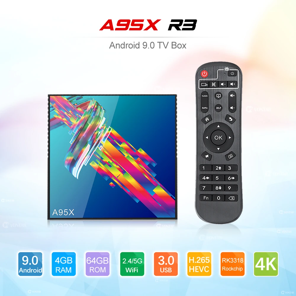 A95X R3 ТВ приставка Android 9,0 4 Гб 64 Гб Rockchip RK3318 поддержка 1080p 4K 100M USB3.0 5G двойной Wifi Google Netflix Youtube медиа плей