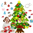 DIY войлочная Рождественская елка со светильник кой Новогодняя дверь настенные украшения Искусственная елка детские игрушки Рождественское украшение