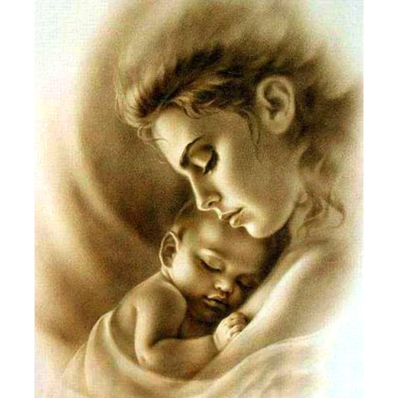 Алмазная 5D живопись сделай сам картина из квадратных/круглых страз Мама и