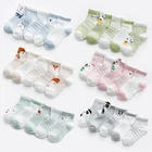 Носки хлопковые сетчатые для новорожденных, для мальчиков и девочек, 5 парлот, От 0 до 3 лет, детские носки