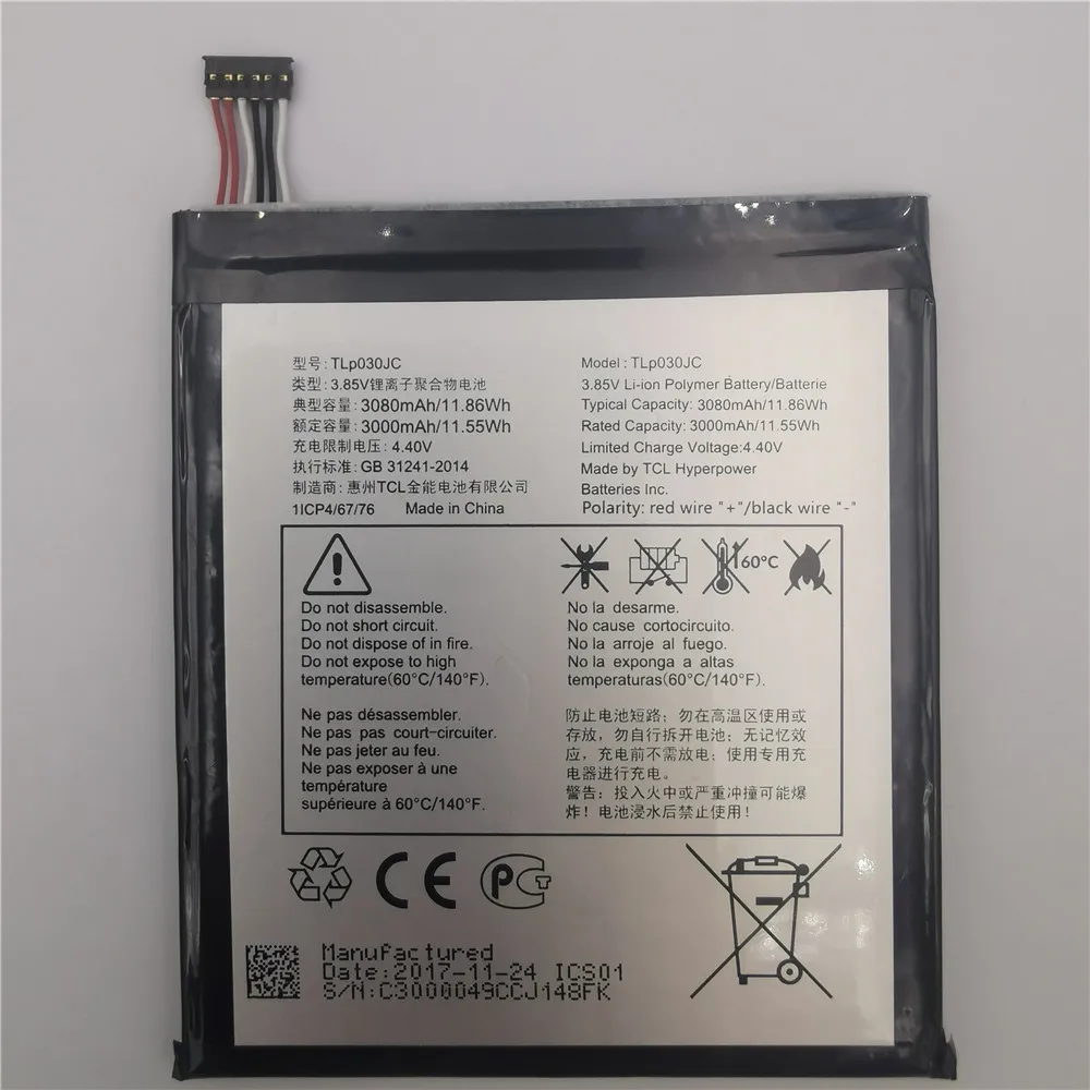 100% оригинальный 3000 мА/ч TLP030JC Батарея для Alcatel One Touch A3 XL 9008 9008X 9008D Мобильный телефон