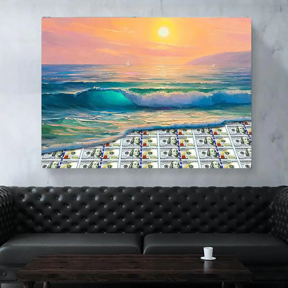 

Wall Art Poster Home Decor Sunset Sea Landscape Canvas Painting Modular Prints Creative Picture For Bedroom Living Room For Gift