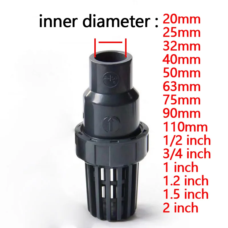 

UPVC water filter water pump water inlet outlet filter PVC Check Valve With Filter Aquarium Fittings 1 Pcs