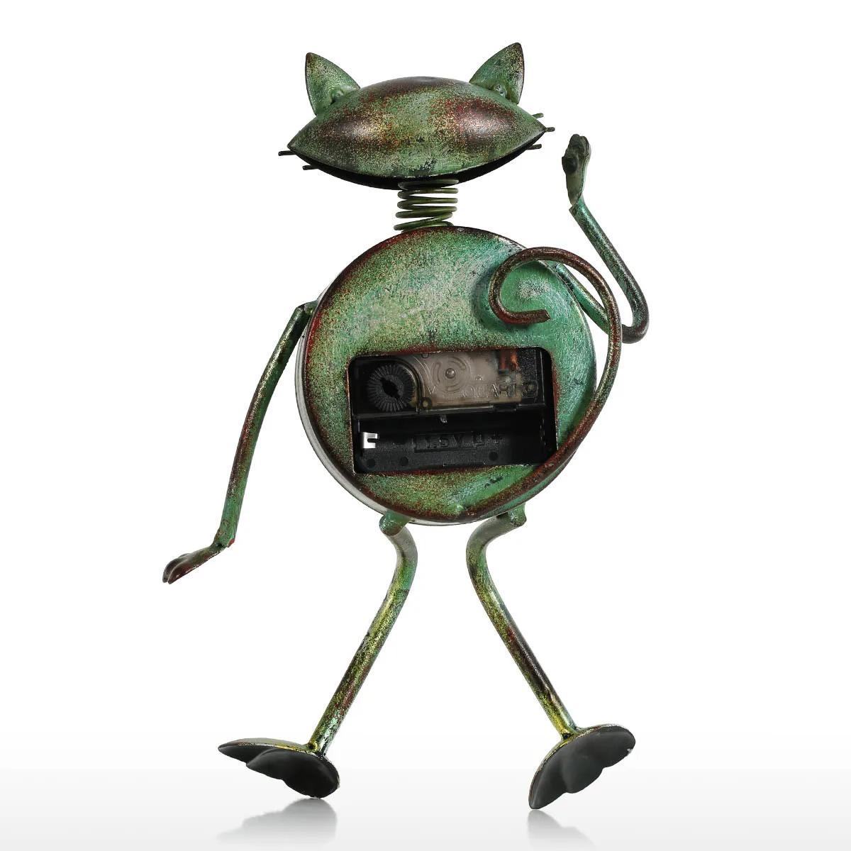 Часы с кошкой ручной работы винтажные металлические железные кошачьи статуэтки