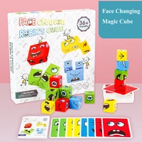 wooden childrens face changing magic cube blocks toys parent child table games kids educational toys logical thinking gift