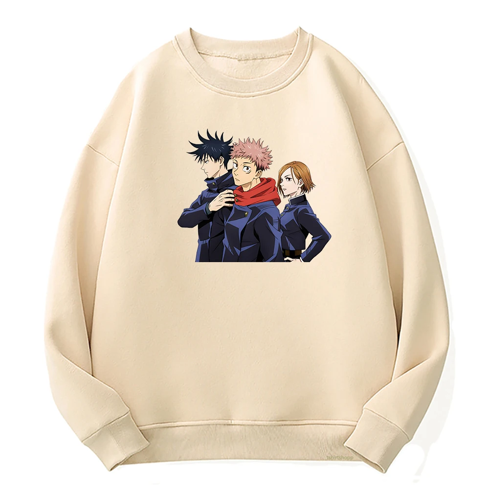 

Jujutsu Kaisen Hoodie Women Anime Satoru Nobara Hoodies Woman Yuji Megumi Casual Fleece Crew Neck Pullovers Sweatshirts Hoody