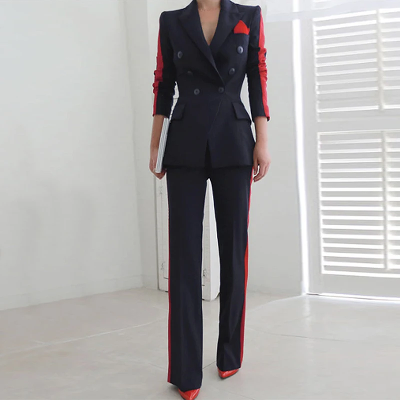 

Women Fashion Comfortable Thick Warm Trend 2021 Slim Blazer Long Pants Suit Outdoor Office Pant Suits Wild Suit Slim Pants Set