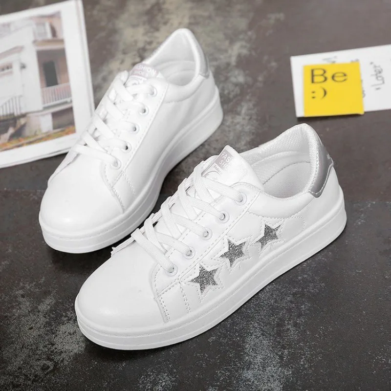 Женские кроссовки дышащие белые повседневные на шнуровке|Женские и кеды| |