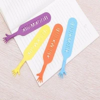 solid color help me students library cartoon plastic colorful hand bookmark plastic stationary office school supplies