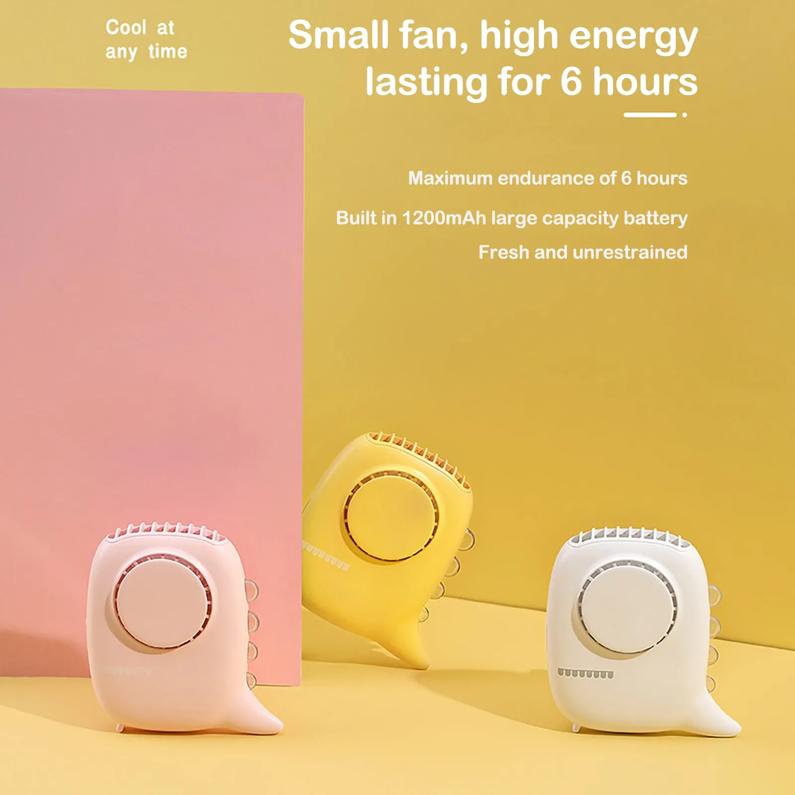 

2021 New Dinosaur hanging neck Fan adjusted wind speed To Send Children And Family Gifts Bring Their Own Nightlig Fan