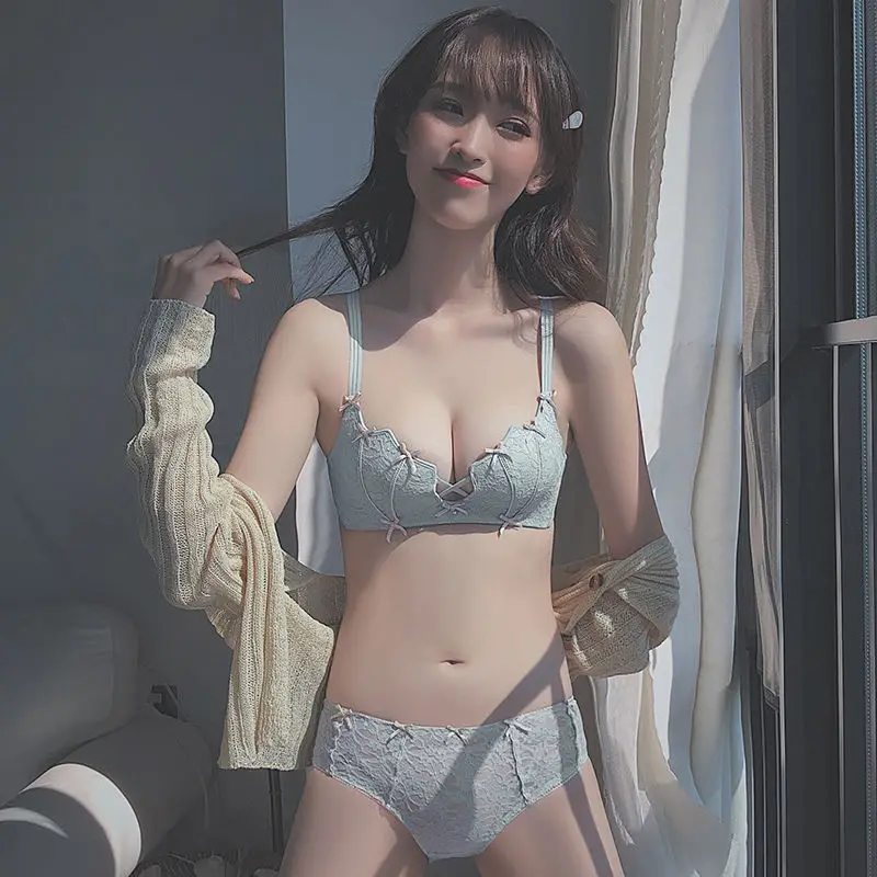 Японское корейское кружевное нижнее белье без стальных вставок женский